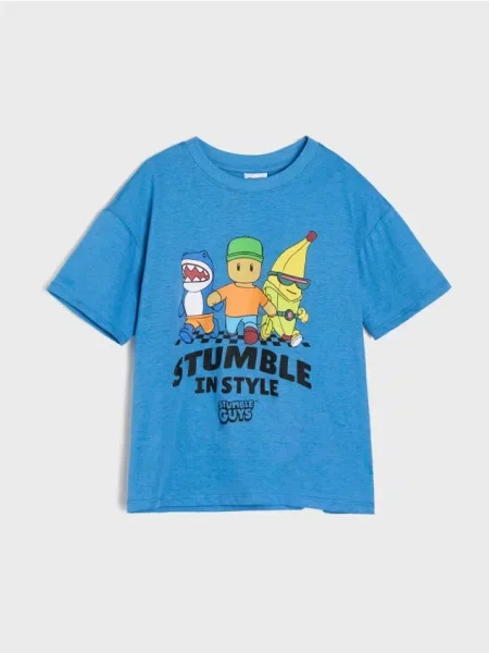 Sinsay Tričko Stumble Guys námořnická modrá