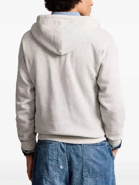 Кожена карирана поло тениска Polo Ralph Lauren бродирана бяло