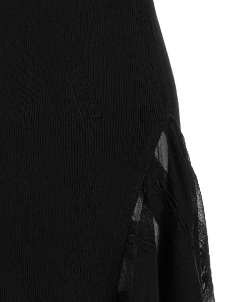 Rochie Lanvin tricotate asimetrică negru