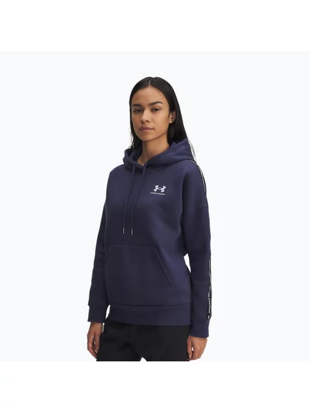 Bluză pentru femei Under Armour Icon Fleece Taped Hoody washed navy/white alb