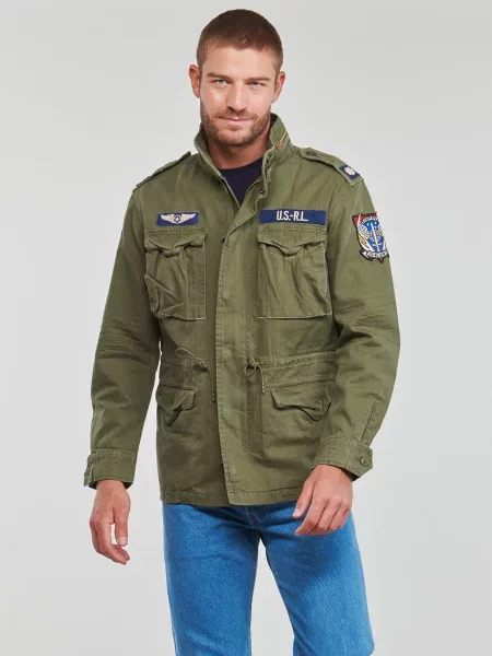 Prijelazna jakna Polo Ralph Lauren s herringbone uzorkom kaki