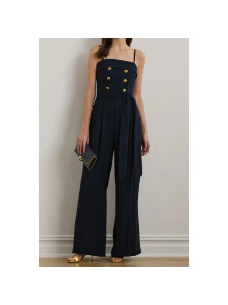 Szeroki kombinezon Ralph Lauren z dekoltem kwadratowym granatowy