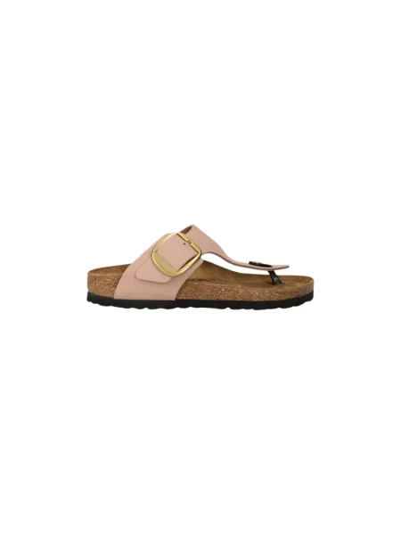 Birkenstock japonki zamszowe Gizeh Big Buckle różowe