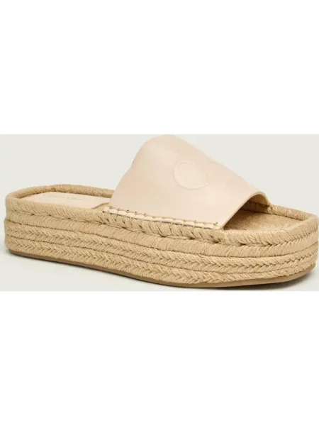 Calvin Klein De piele șlapi bej