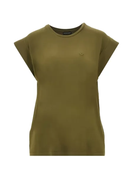 Krótka koszulka Emporio Armani zielona