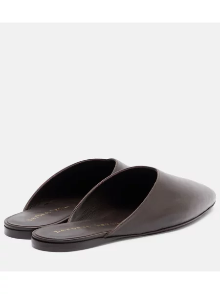 Papuci tip mules Herbert Levine din piele maro