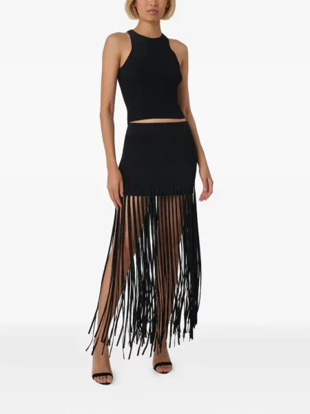 Mała mały spódnica mini Toccin z frędzli czarna