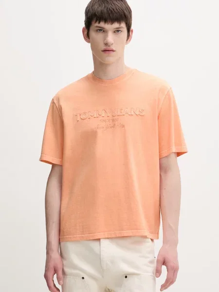Tommy Jeans basic majica kratkih rukava muška narančasta