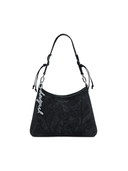 Kvetinová crossbody kabelka Desigual čierna