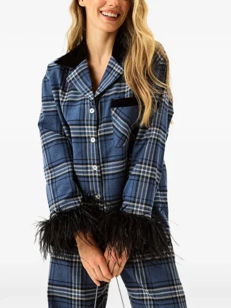 Карирана пижама Sleeper с пера синьо