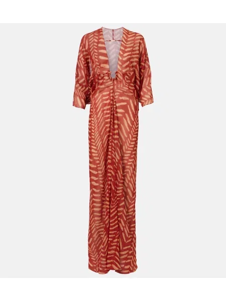 Rochie maxi Johanna Ortiz cu imagine roșu