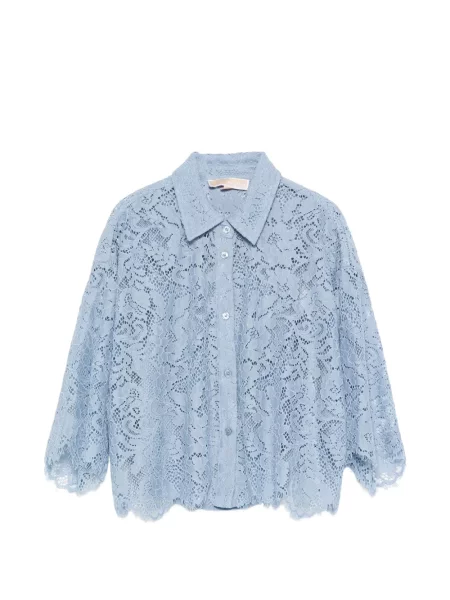 Cămașă Michael Kors din dantelă albastru