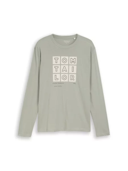 TOM TAILOR Póló krém / antracit menta