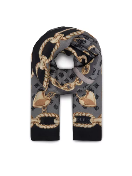 Хустка Guess Сірий чорна