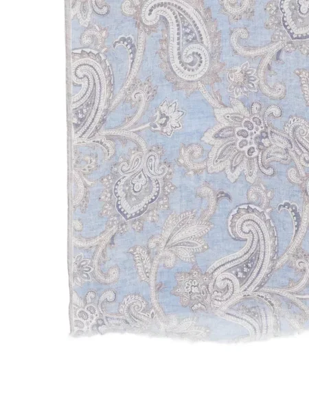 Fular Dell'oglio cu imagine cu model paisley albastru
