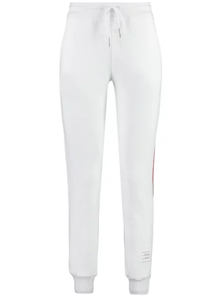 Spodnie Thom Browne w paski do biegania białe