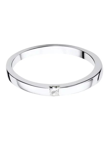 DIAMANT LETERNEL Prsten Ring aus Weißgold mit Diamant stříbrná