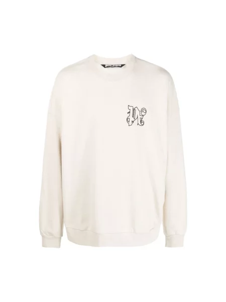 Lniana bluza nierozpinana Palm Angels klasyczna beżowa