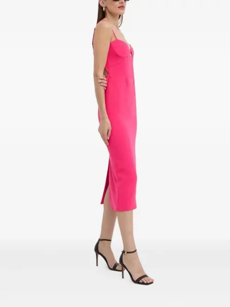 Rochie midi Bardot până la genunchi de costum roz
