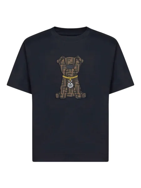 Жакардова тениска Fendi синьо