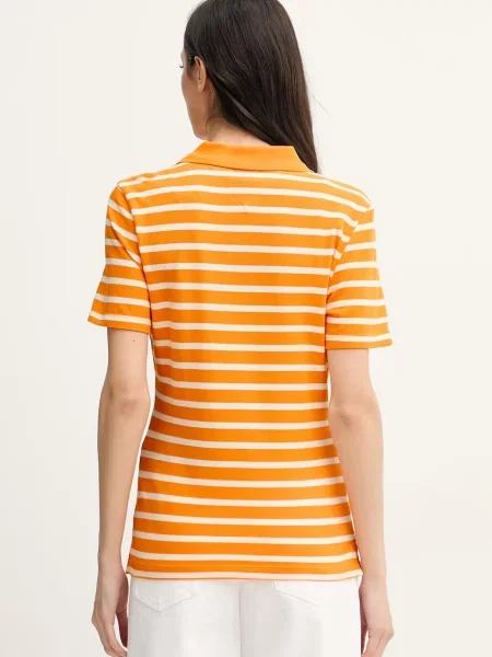 Tommy Hilfiger polo z bawełną pomarańczowa