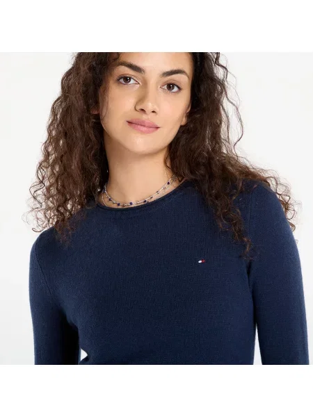 Пуловер Tommy Hilfiger Soft Wool C-Nk Ls Sweater Blue M синьо