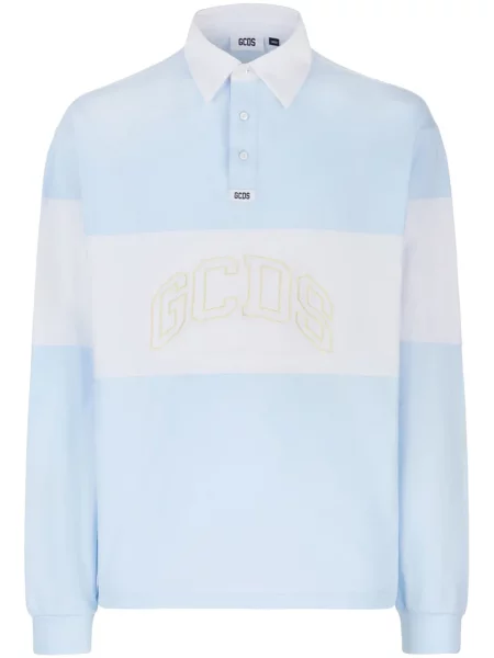 Tricou polo Gcds cu broderie albastru