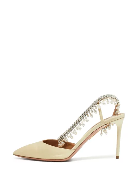 Pantofi cu toc Aquazzura cu perle