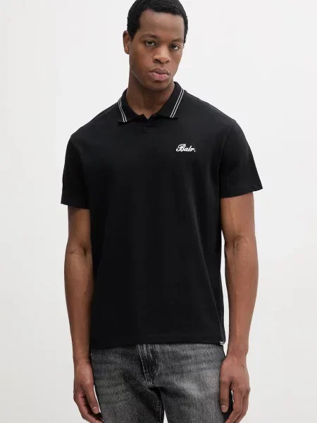 BALR. polo de bărbați cu imprimeu negru