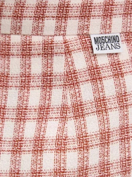 Pantaloni Moschino Jeans în carouri roșu