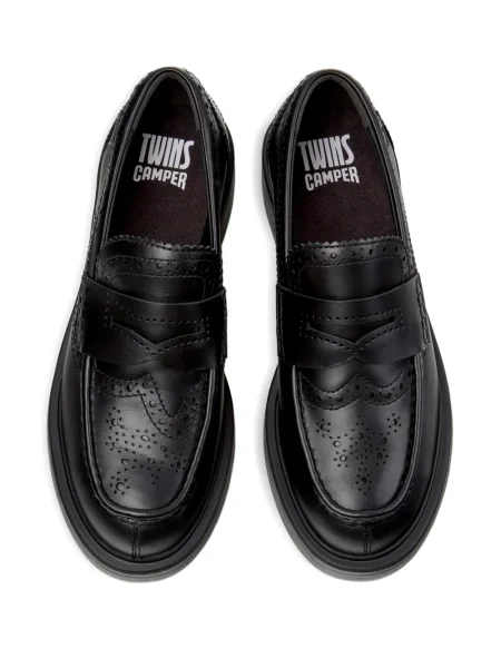 Δερμάτινα loafers Camper μαύρο