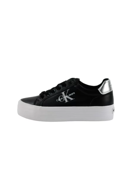 Sneakersy Calvin Klein skórzane sznurowane czarne