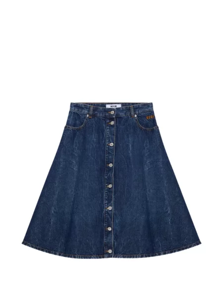 Fustă midi Msgm până la genunchi în linie A albastru