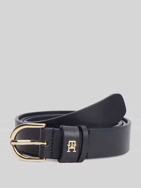 Tommy Hilfiger pasek skórzany Kobiety skóra niebieski jednolity 85 granatowy