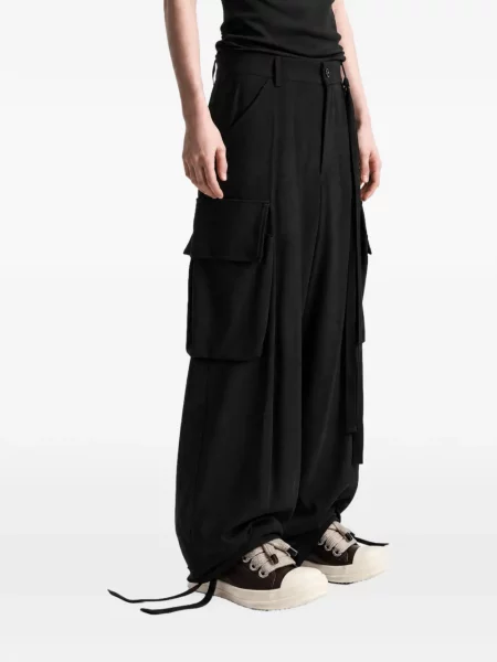 Pantaloni cargo Ann Demeulemeester cu cordon negru