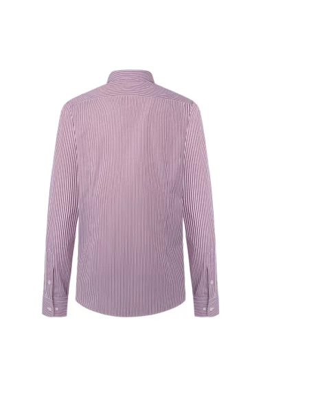 Koszula Hackett w paski z paskiem czerwona