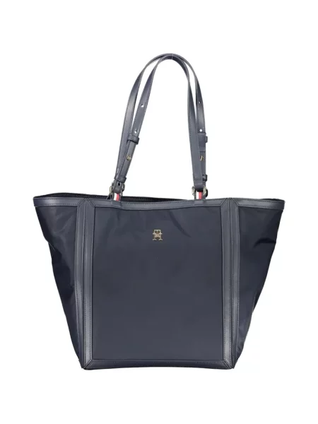 Geantă shopper Tommy Hilfiger cu autograf albastru