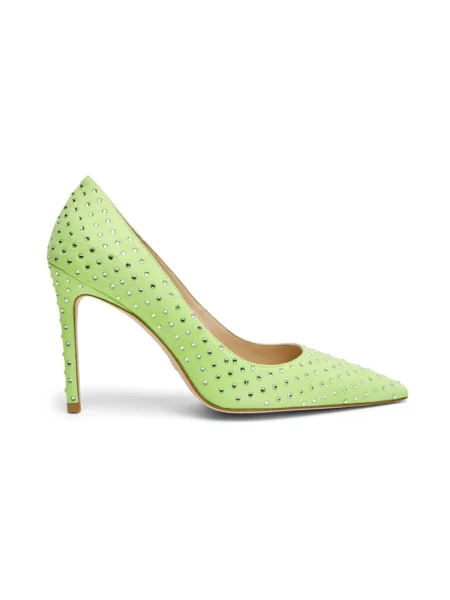 Czółenka Stuart Weitzman skórzana zielona
