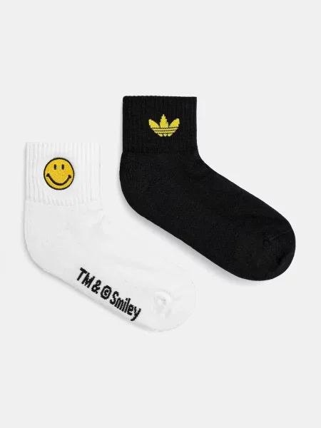 Чорапи adidas Originals X Smiley 2 чифта бяло