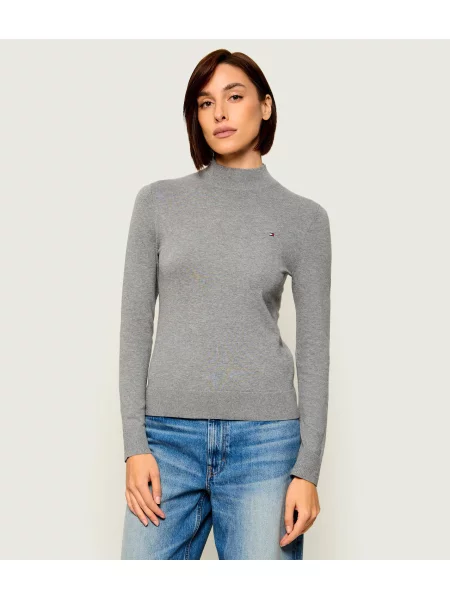 Pulover Tommy Hilfiger cu guler înalt gri