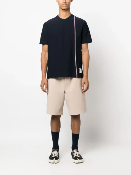 Dryžuotas marškinėliai Thom Browne mėlyna
