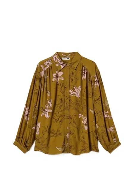 Cămașă Twinset cu model floral maro