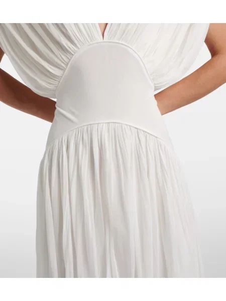 Rochie Tove din jerseu drapată alb