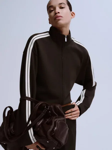 Світшот MANGO віскоза/поліамід коричневий