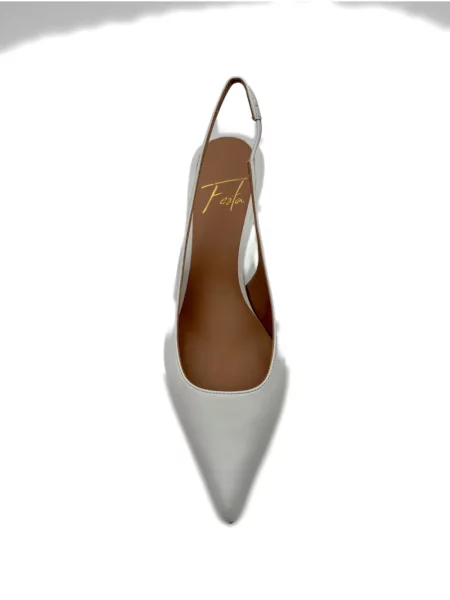 Pantofi cu toc Roberto Festa slingback alb