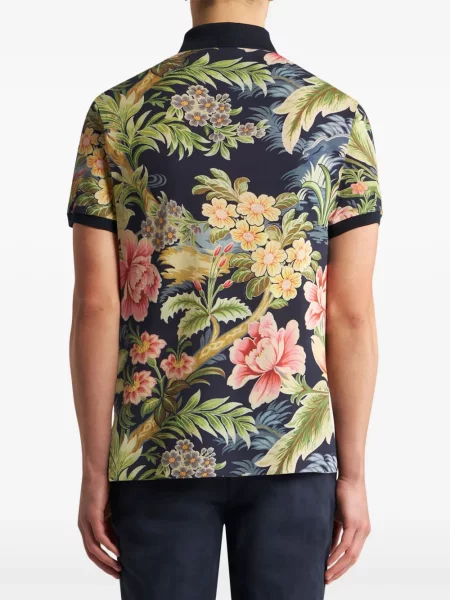Φλοράλ polo Etro με σχέδιο μπλε