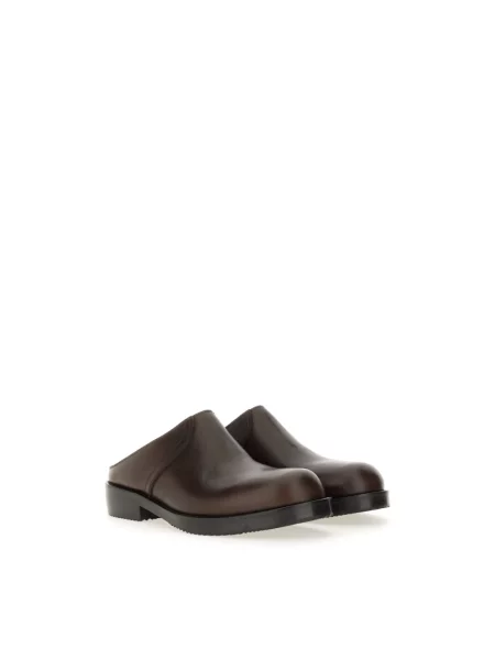 Chodaki Dries Van Noten skórzane brązowe