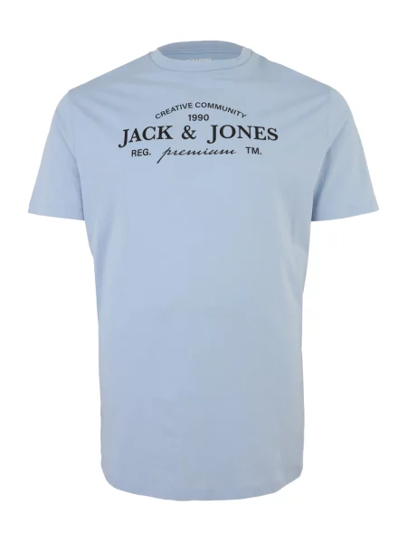 Jack & Jones Plus Tricou JPRBLAKEVIN albastru deschis negru