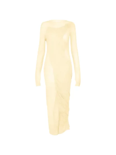 Rochie maxi Issey Miyake tricotate drapată