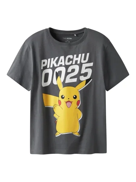 TWO SOON Tricou Pokémon galben / gri alb